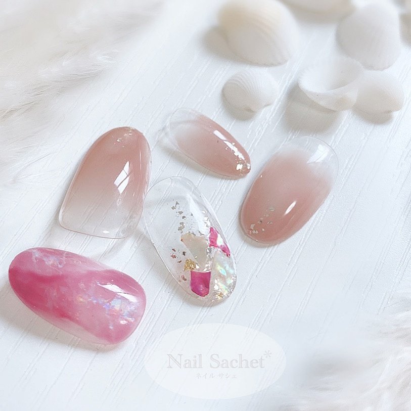 春 夏 オフィス グラデーション ラメ Nailsachet ネイルサシェのネイルデザイン No ネイルブック