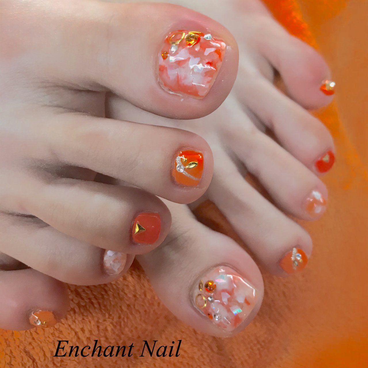 春 夏 オールシーズン フット シンプル Enchant11のネイルデザイン No ネイルブック