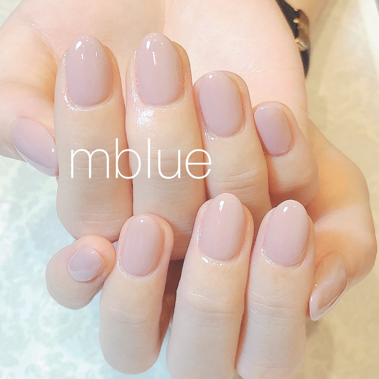 オールシーズン オフィス ハンド シンプル ワンカラー Mblue Nailのネイルデザイン No ネイルブック