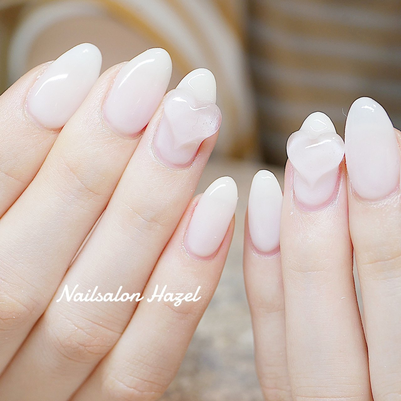 オールシーズン ハンド シンプル ハート 3d Nailsalon Hazelのネイルデザイン No ネイルブック