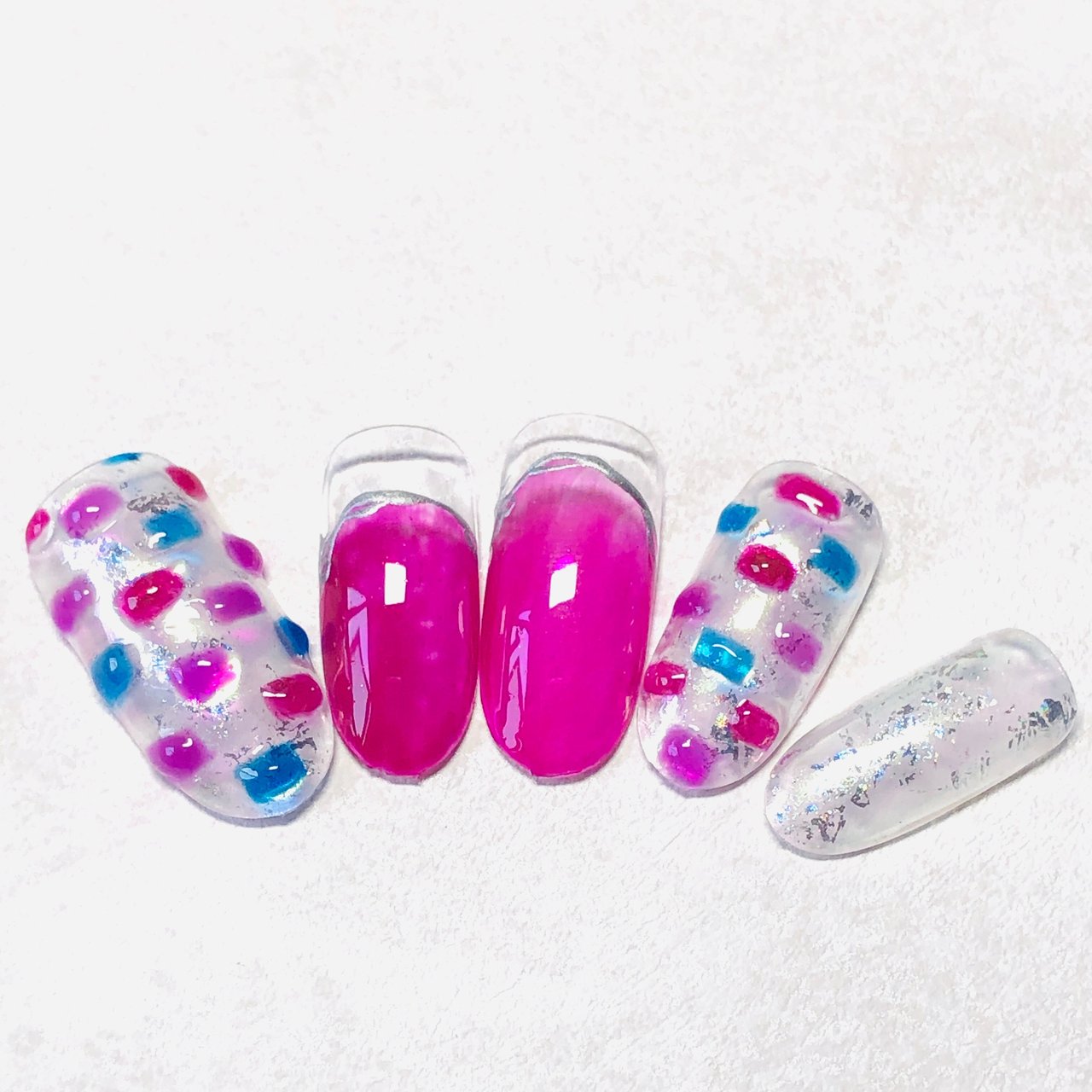 ハンド クリア ネオンカラー ビビッド ネイルチップ Nail Salon Cのネイルデザイン No ネイルブック