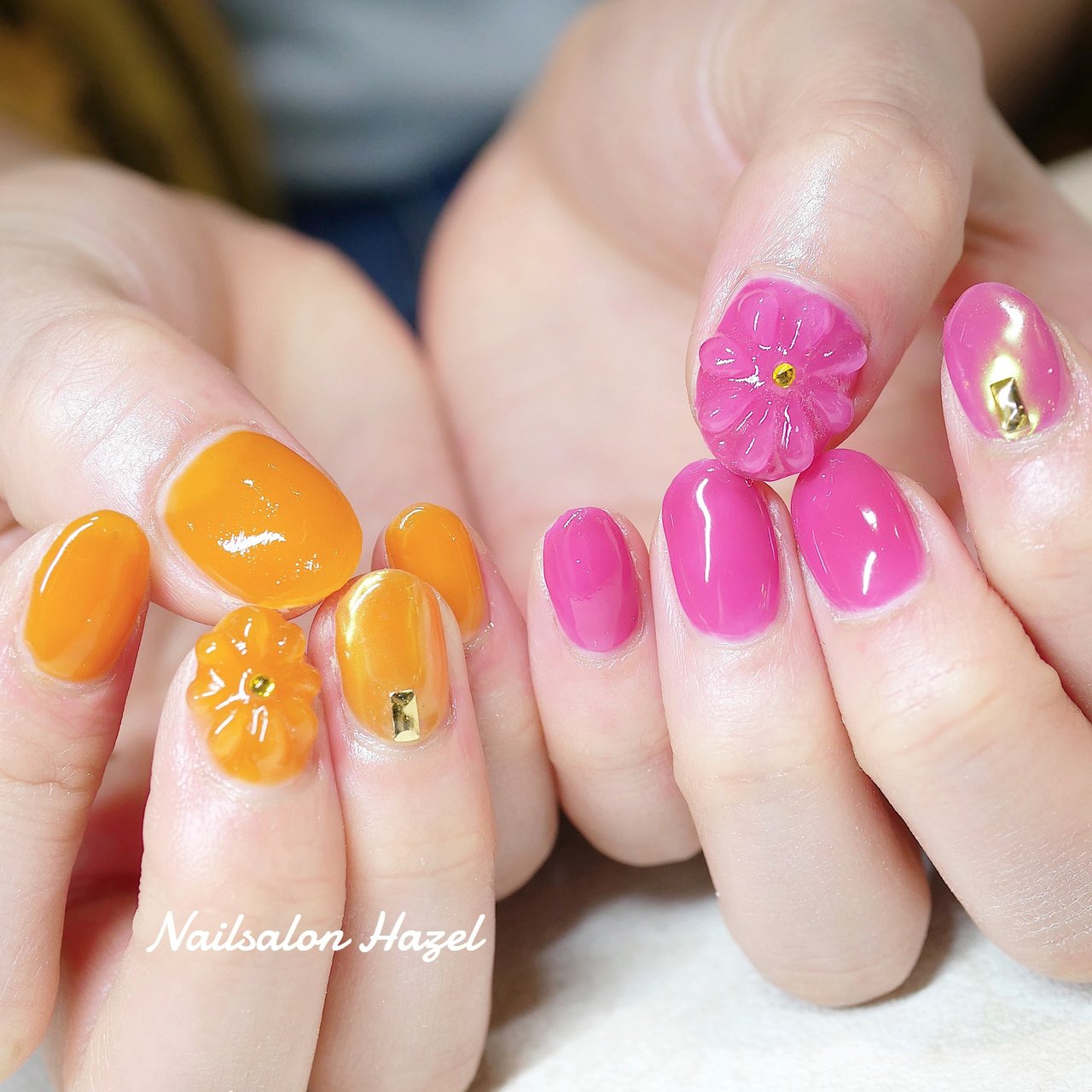 春 夏 海 ハンド フラワー Nailsalon Hazelのネイルデザイン No ネイルブック