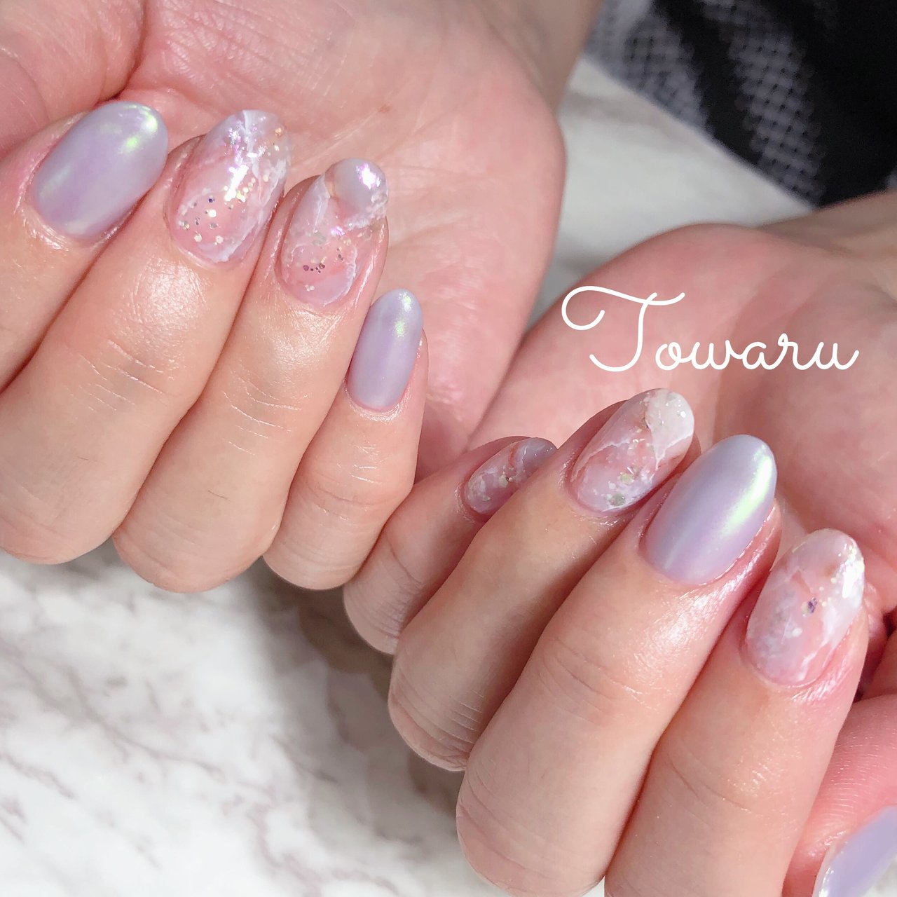 夏 海 オフィス ハンド 大理石 Nailsalon Towaruのネイルデザイン No ネイルブック