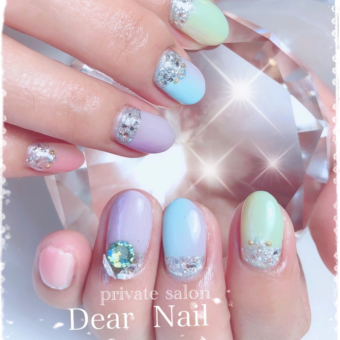 夏 リゾート ハンド グラデーション ラメ Dearnail39のネイルデザイン No ネイルブック