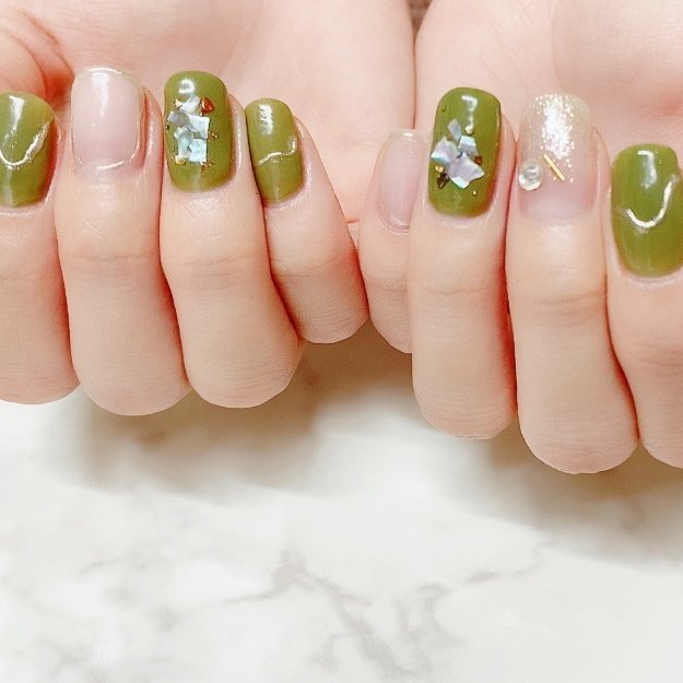 夏 ハンド シンプル ラメ ワンカラー Nailsalon Luann ルアンのネイルデザイン No ネイルブック