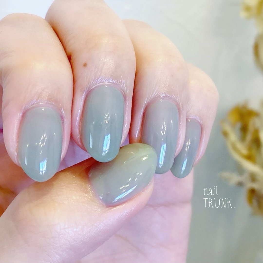 春 夏 ハンド ワンカラー グリーン Nail Trunkのネイルデザイン No ネイルブック