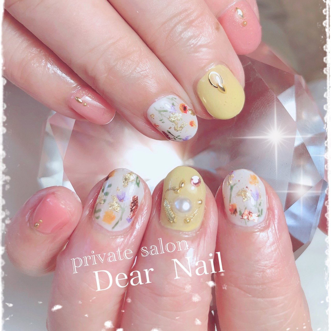 春 夏 ハンド ワンカラー ボタニカル Dearnail39のネイルデザイン No ネイルブック