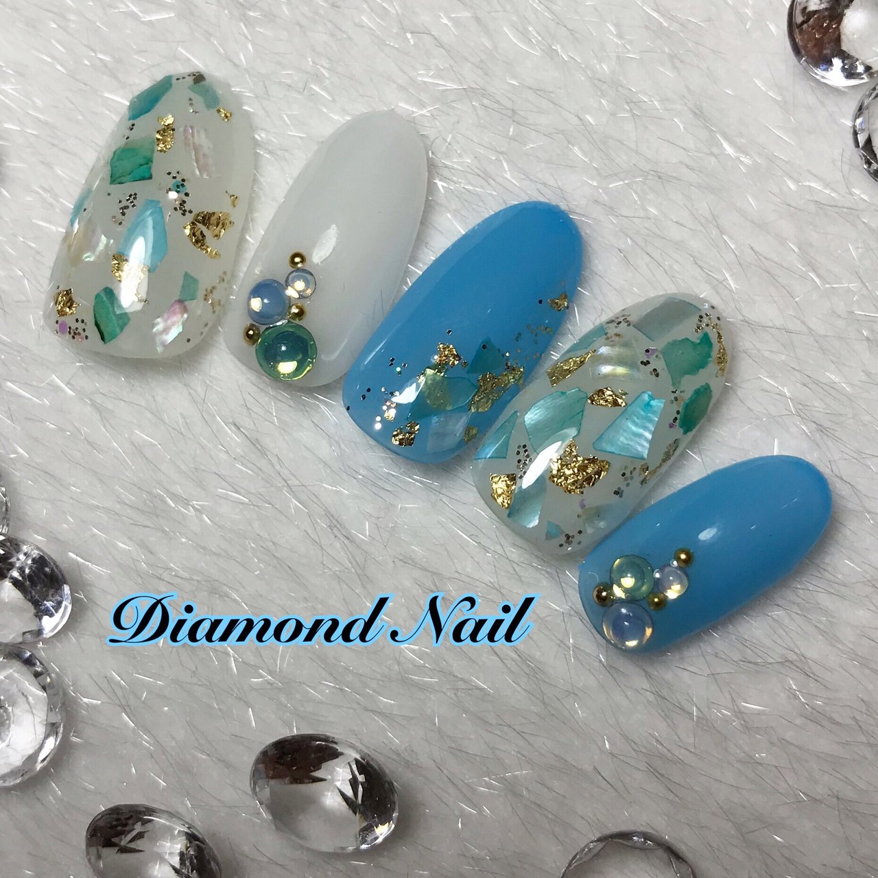 夏 海 リゾート 女子会 ハンド Diamond Nail 尼崎のプライベートサロン のネイルデザイン No ネイルブック