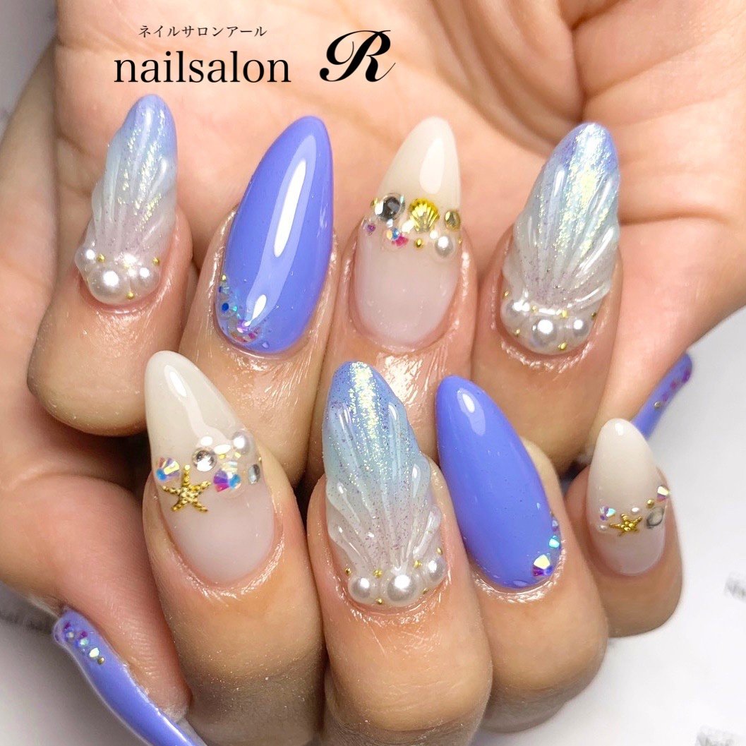 夏 秋 海 女子会 ハンド Nailsalon R 大垣のネイルデザイン No ネイルブック