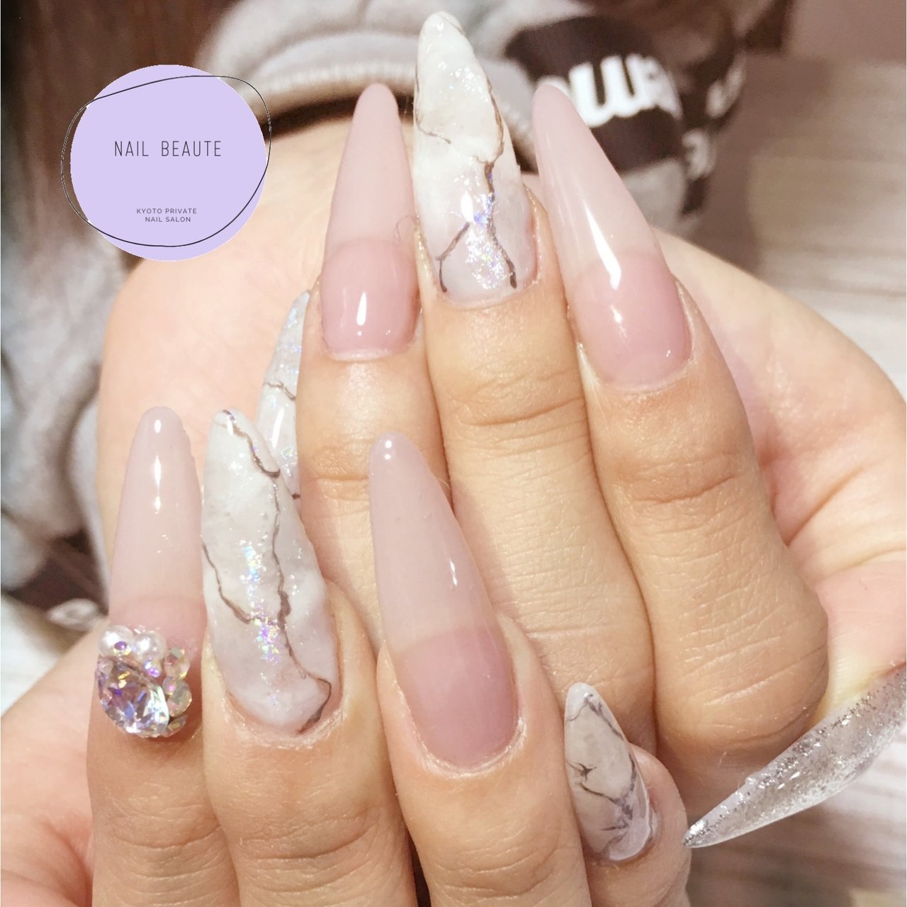 夏 オールシーズン ハンド シンプル 大理石 京都 Nail Beauteのネイルデザイン No ネイルブック