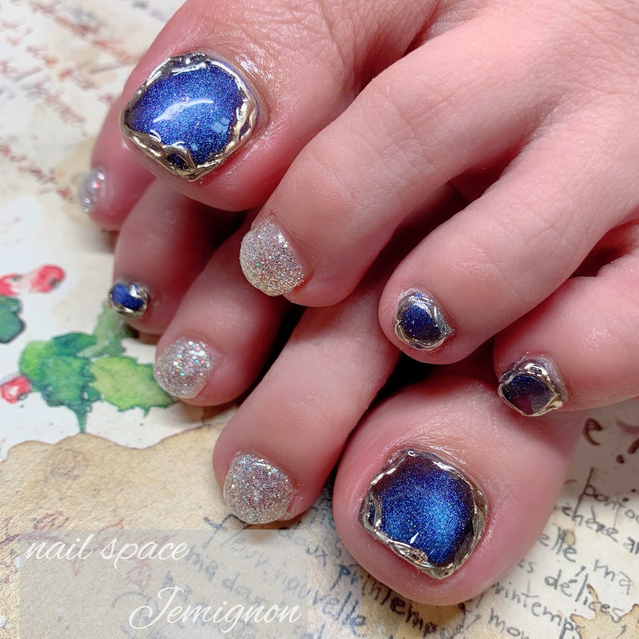 フット ブルー Nail Space Jemignonのネイルデザイン No ネイルブック