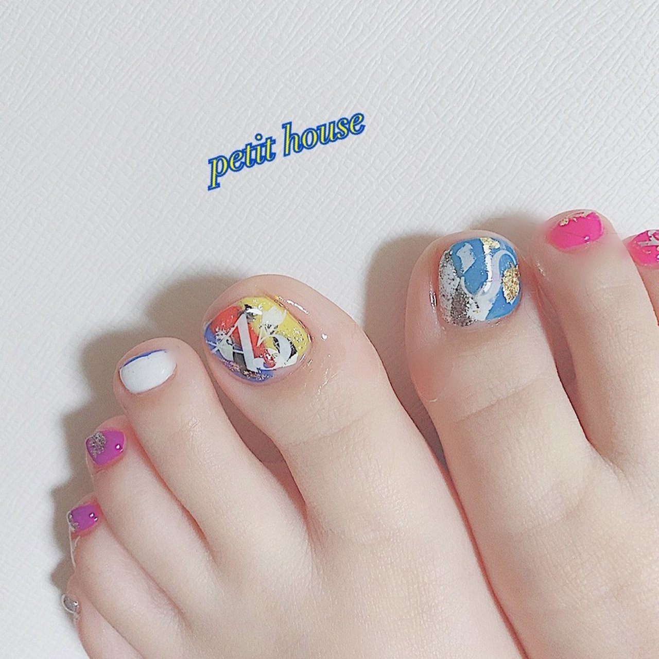 夏 フット ビビッド ジェルネイル お客様 Nail Eye Petit Houseのネイルデザイン No ネイルブック