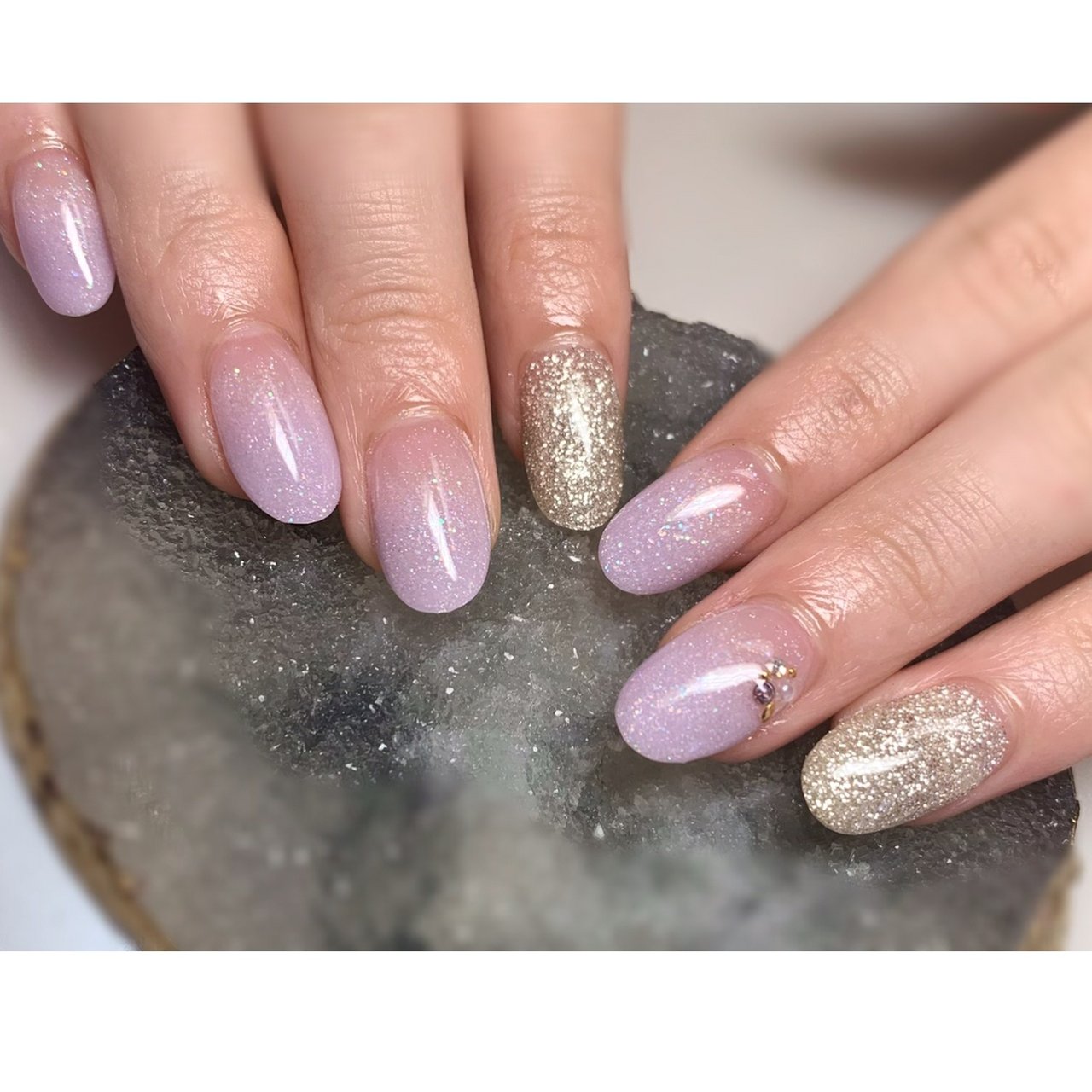 シンプル グラデーション ラメ ビジュー クリア Nail Hisuiのネイルデザイン No ネイルブック