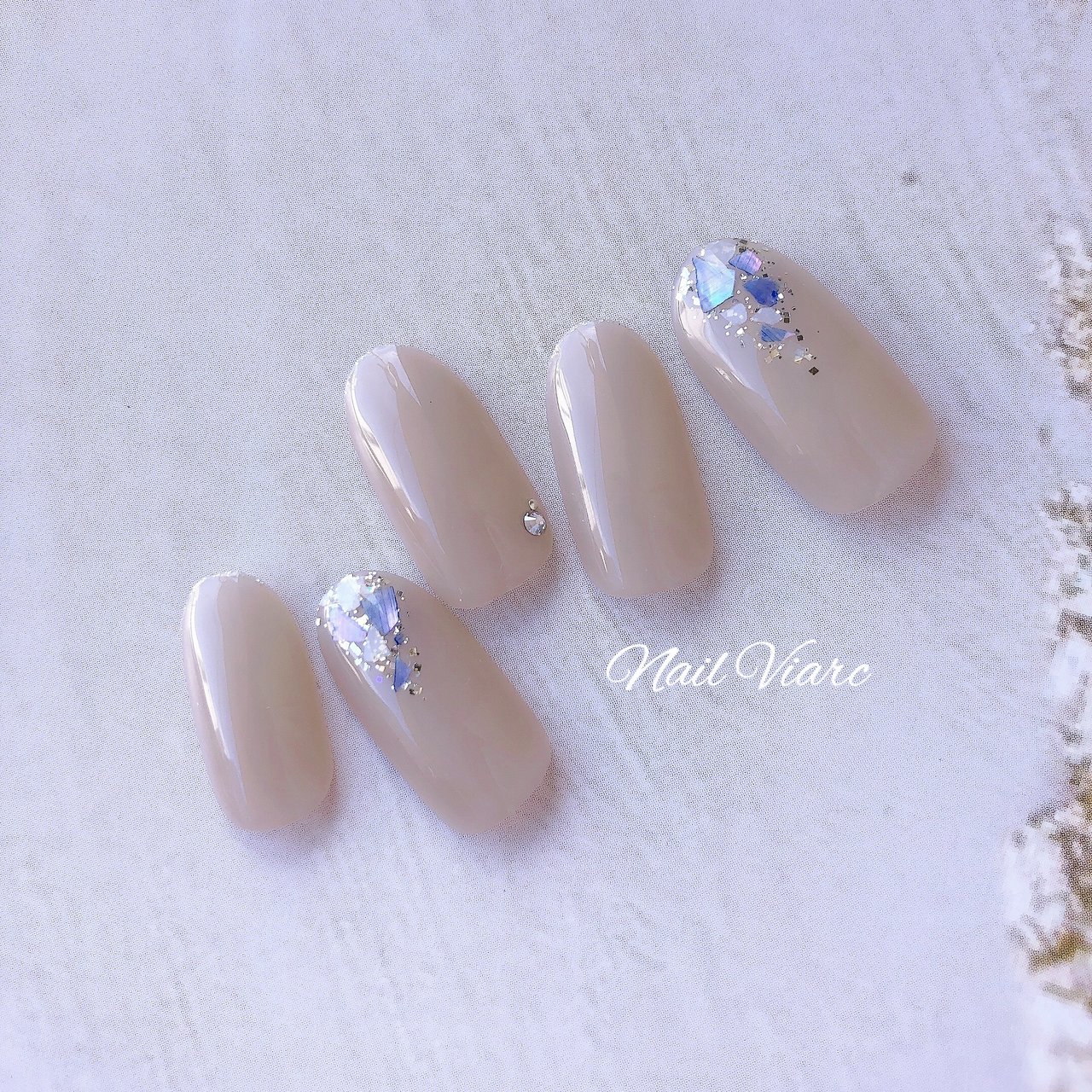 夏 オフィス ハンド シンプル ラメ Nail Viarc Mihoのネイルデザイン No ネイルブック