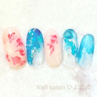 夏/七夕/浴衣/シースルー/水滴 - happy_nailのネイルデザイン[No