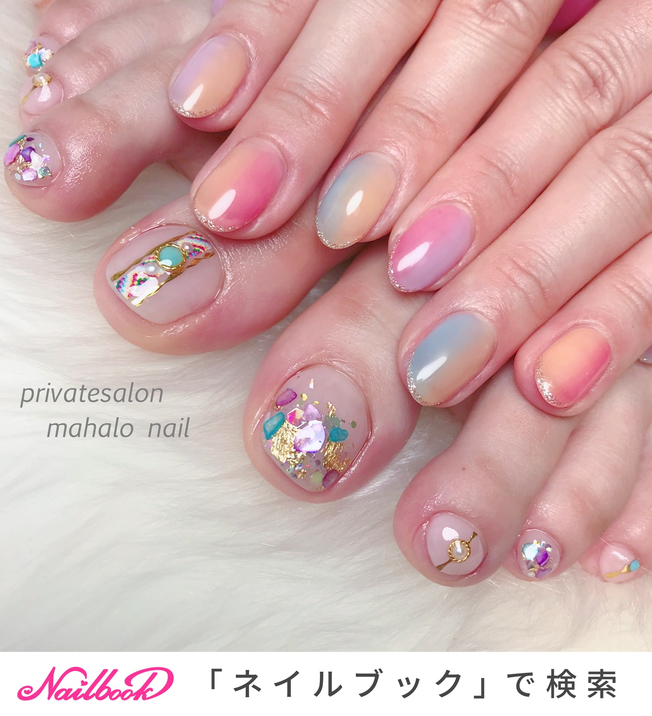 夏/オールシーズン/デート/女子会/ハンド mahalo_nailのネイルデザイン[No.5399562]｜ネイルブック
