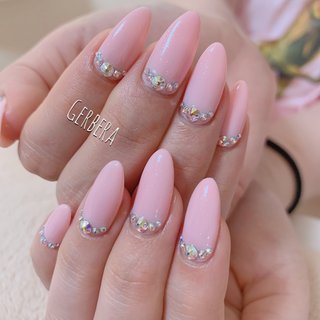 根元ストーンネイルのネイルデザイン ネイルブック