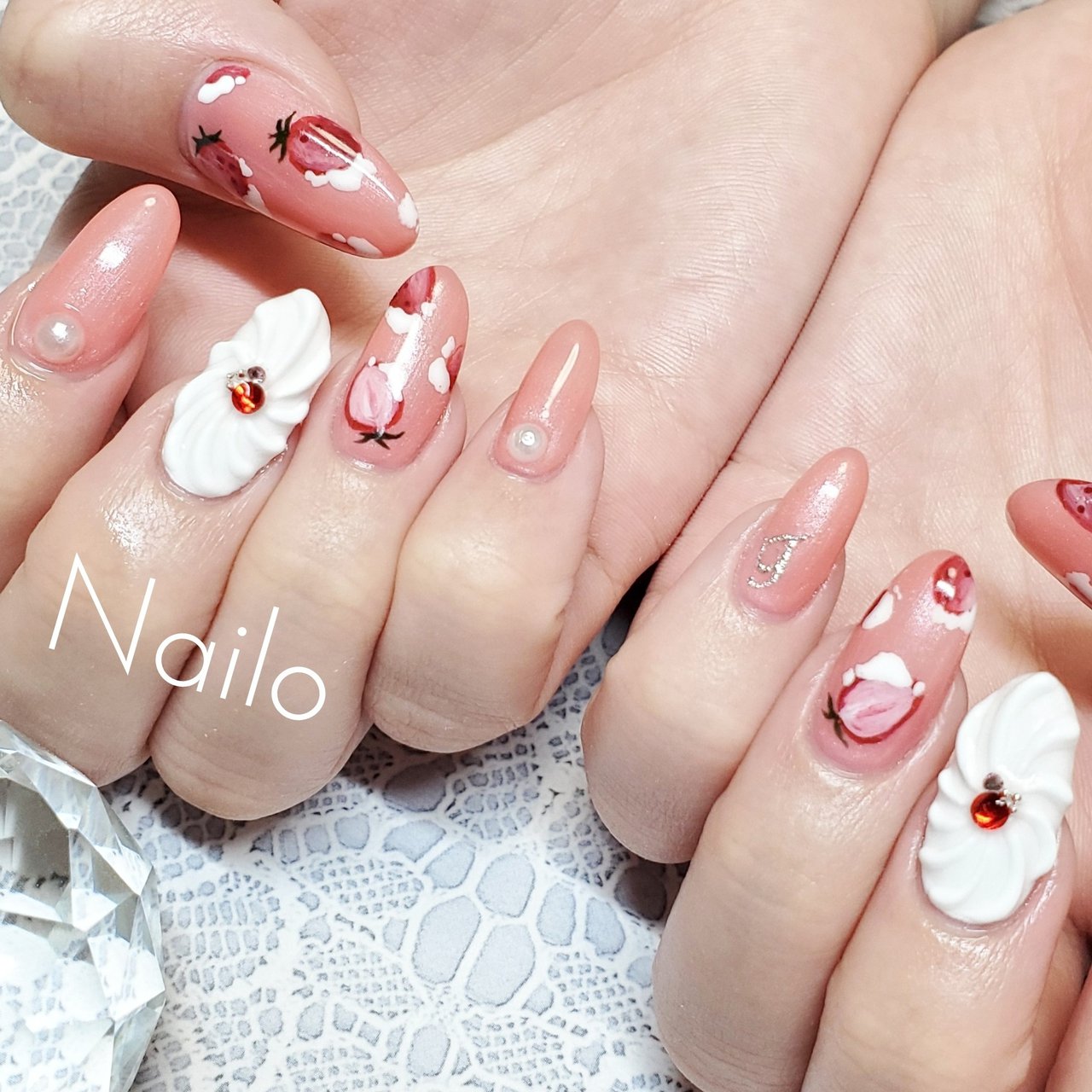 春/オールシーズン/ワンカラー/3D/フルーツ - nailsalon_nailoの