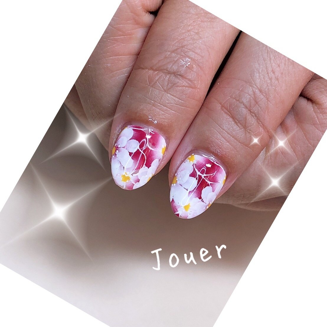 オールシーズン 海 ブライダル フレンチ フラワー Nail Jouer ジュエ のネイルデザイン No 5404291 ネイルブック