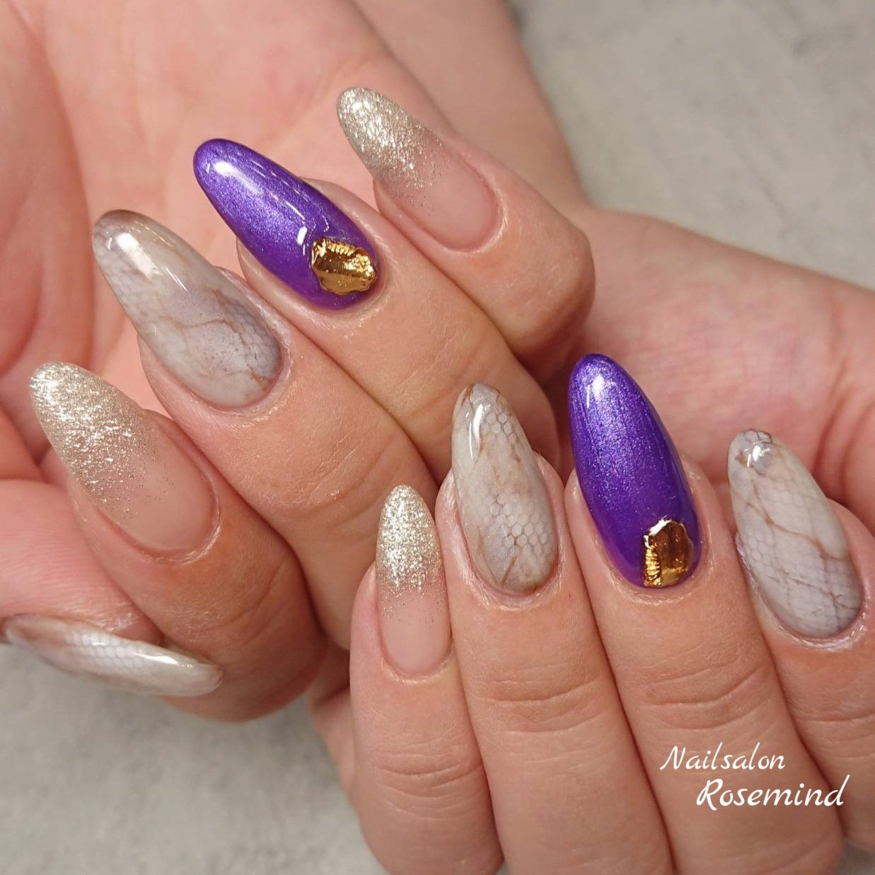 夏 ハンド グラデーション ラメ アニマル柄 Nail Rosemindのネイルデザイン No ネイルブック