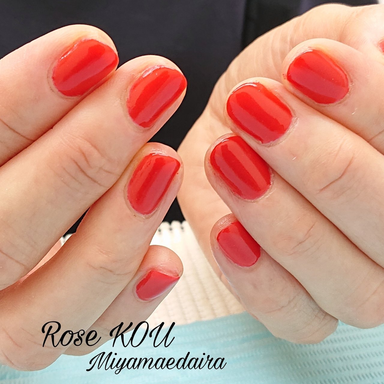 オールシーズン ハンド ワンカラー ショート レッド 松田伸子 Rose Kou ローズコウのネイルデザイン No ネイルブック