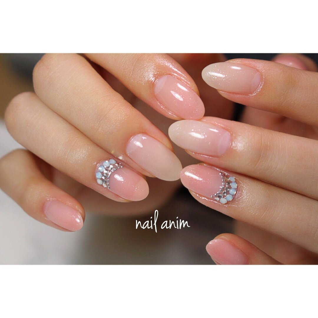 春 夏 ハンド ビジュー ミディアム Nail Animのネイルデザイン No ネイルブック