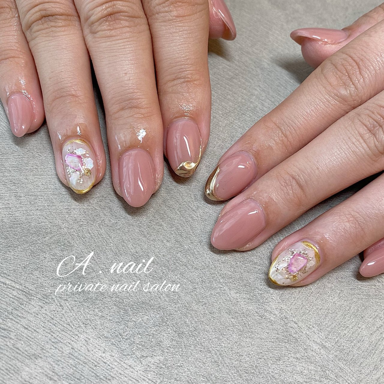 夏 オールシーズン ハンド シェル ニュアンス A Nail Private Nailsalon のネイルデザイン No 5406626 ネイルブック