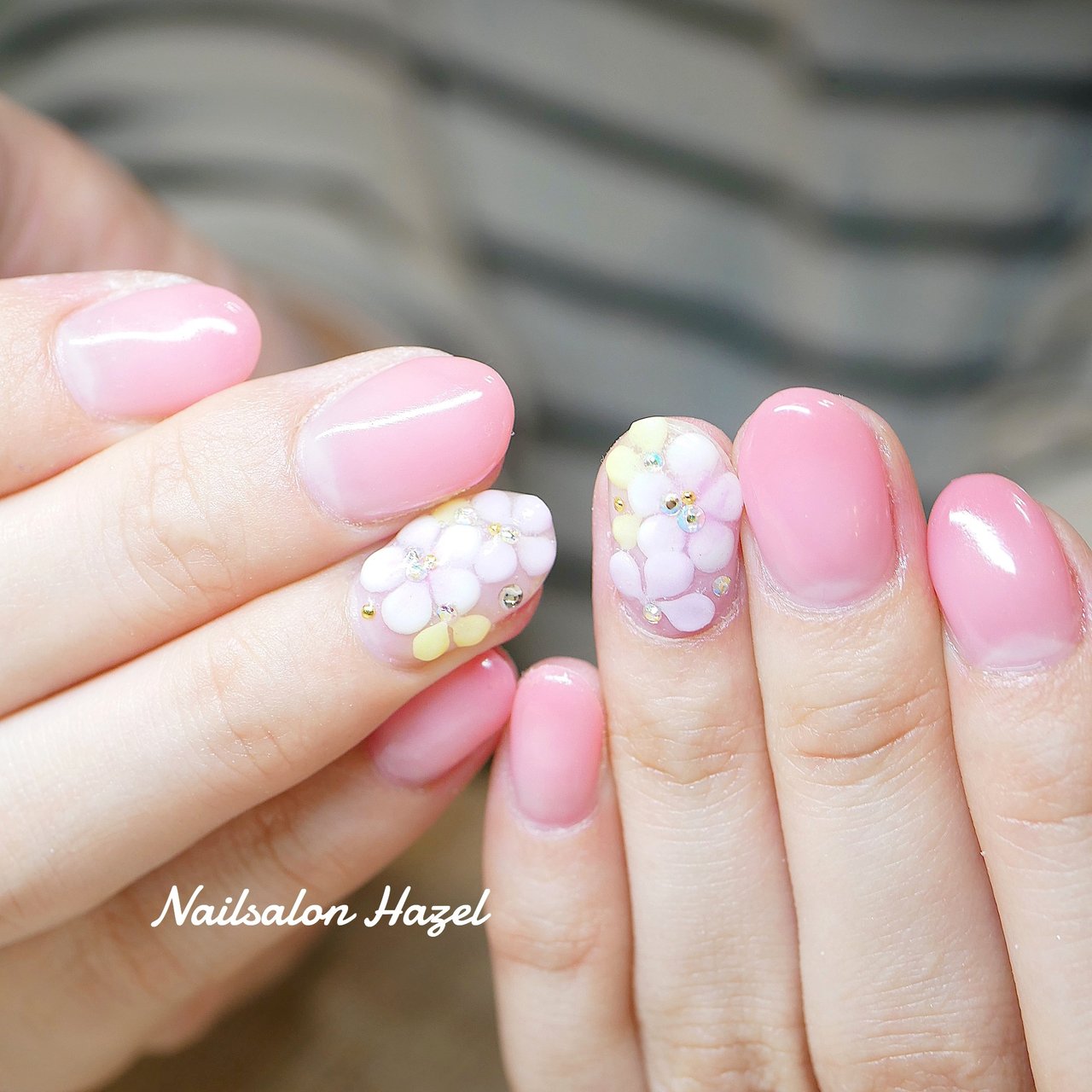 春 夏 ハンド シンプル フラワー Nailsalon Hazelのネイルデザイン No 5407412 ネイルブック