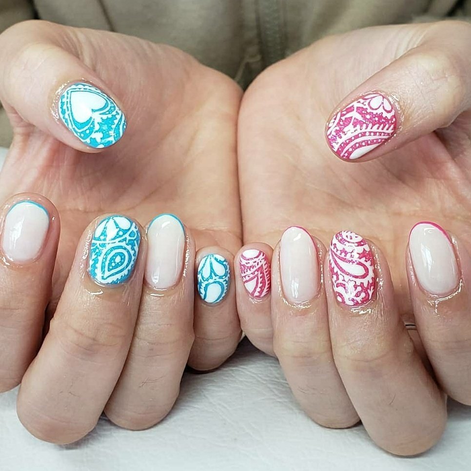 夏 海 リゾート ピンク 水色 Kya Ri のネイルデザイン No ネイルブック