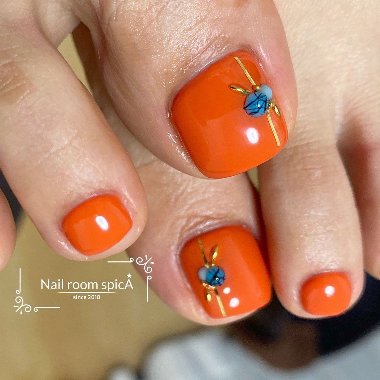 夏 海 リゾート フット シンプル Nail Room Spicaのネイルデザイン No ネイルブック