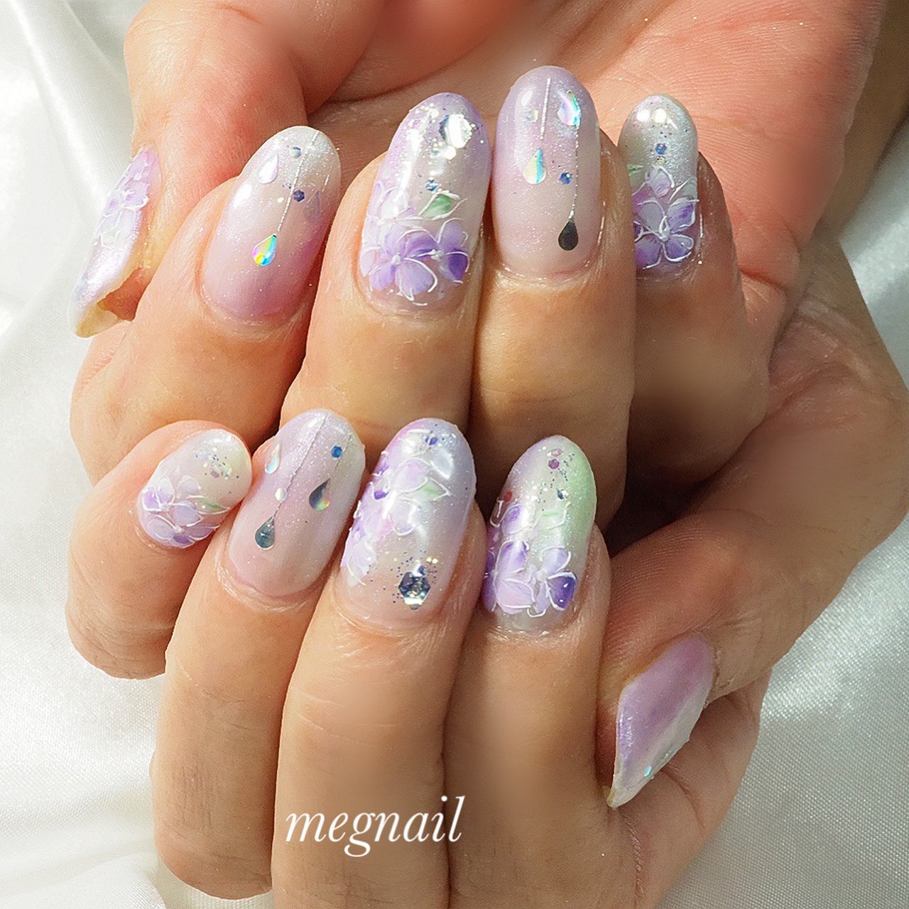 梅雨 女子会 ハンド グラデーション ワンカラー Megnailのネイルデザイン No ネイルブック