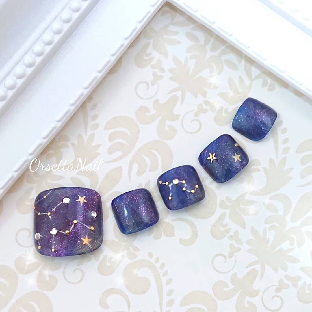 夏 七夕 海 浴衣 フット Aya Orsettaのネイルデザイン No ネイルブック