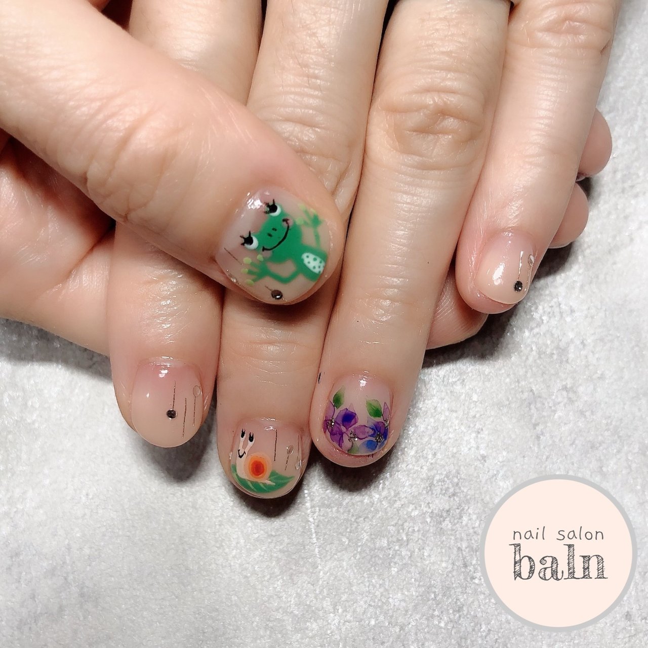 夏 梅雨 女子会 ハンド フラワー Nail Salon Balnのネイルデザイン No ネイルブック