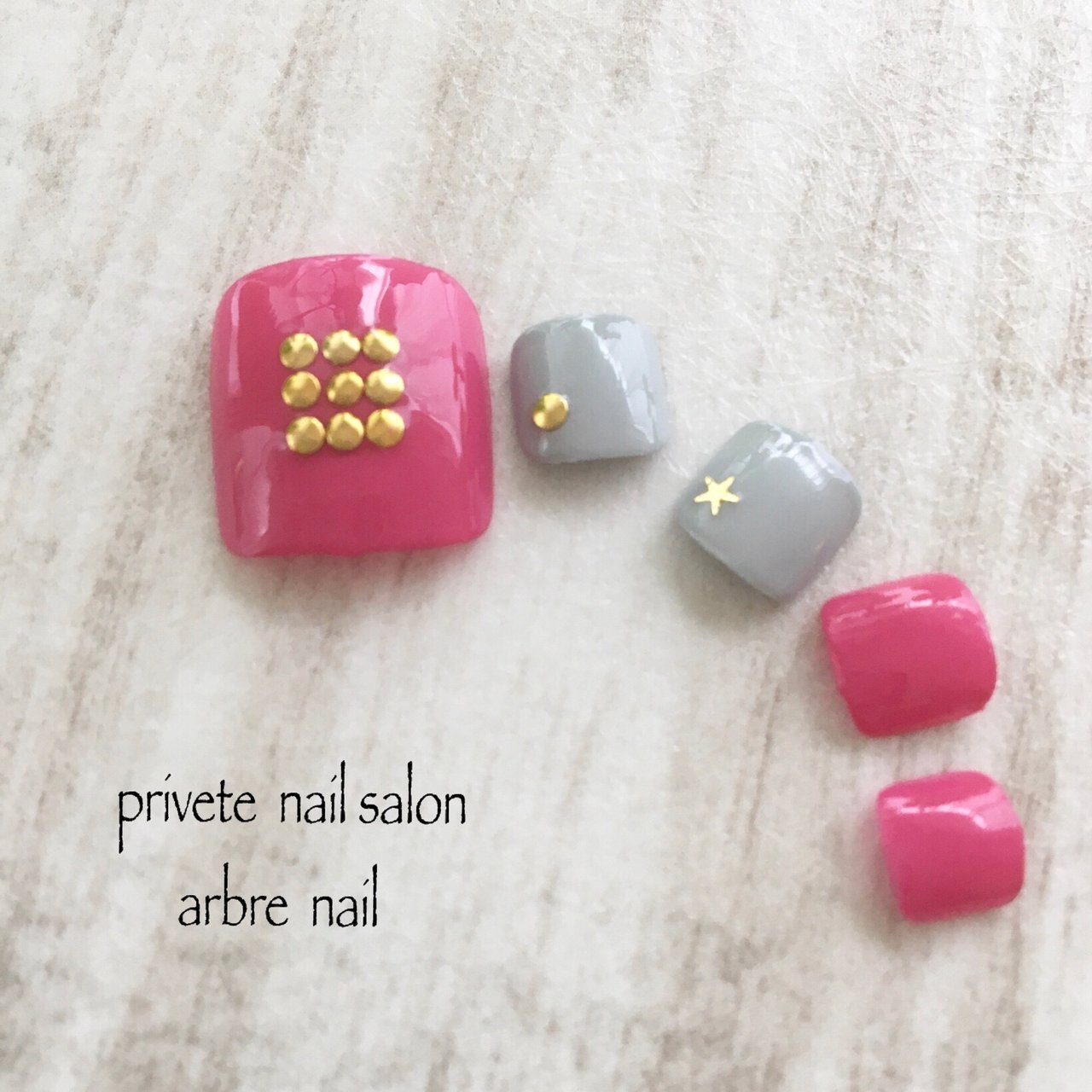 フット シンプル 星 ピンク グレー Namiyamaのネイルデザイン No ネイルブック