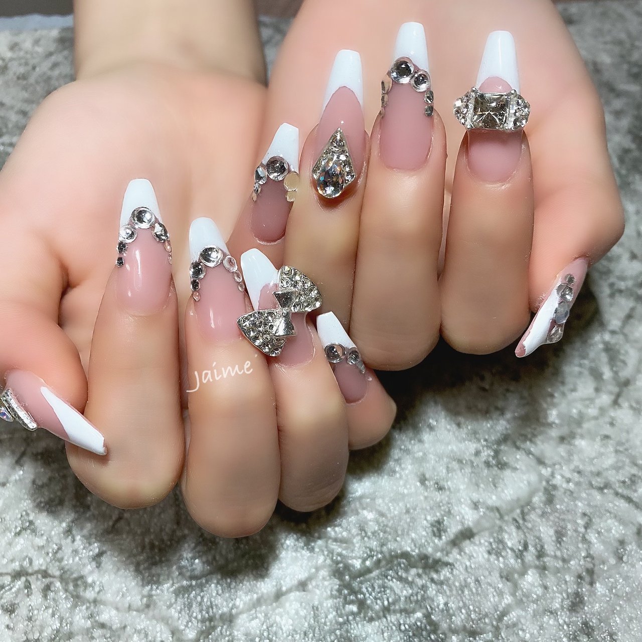 夏 オールシーズン デート ハンド フレンチ Jaime Nailのネイルデザイン No ネイルブック