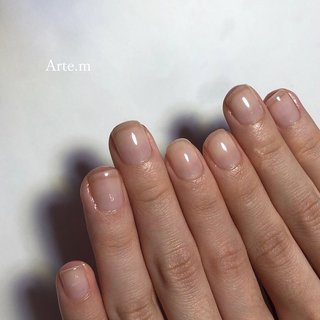 オールシーズン ハンド シンプル ショート クリア Arte M Nailのネイルデザイン No ネイルブック