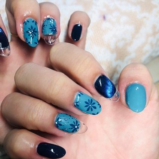 22年 新着順 ブルー 青 アプレチップのネイルデザイン ネイルブック