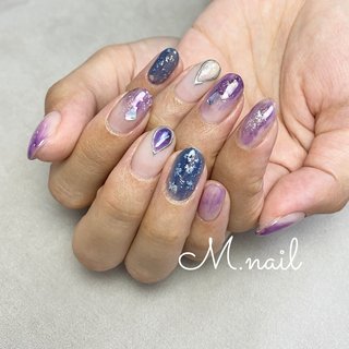 #ネイル #ジェルネイル #ネイルアート #ジェルアート #パラジェル #paragel #フィルイン #一層残し #神田 #神田ネイルサロン #秋葉原 #秋葉原ネイルサロン #岩本町 #淡路町 #nails #nailart #gelnails #japan #ニュアンス #ニュアンスネイル #パープルネイル #パープルニュアンスネイル #シアーネイル #塗りかけネイル #オーロラネイル #ホイルネイル #シースルーネイル #梅雨ネイル #夏ネイル #夏 #梅雨 #海 #パーティー #ハンド #シェル #シースルー #ニュアンス #オーロラ #ネイビー #パープル #シルバー #ジェルネイル #お客様 #M.nail #ネイルブック