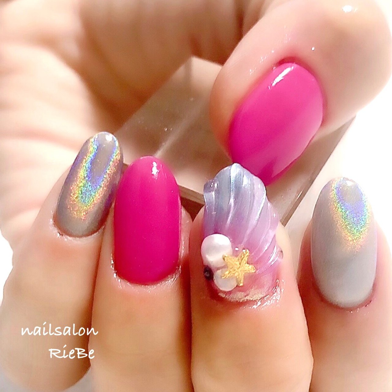 夏 海 リゾート 浴衣 ハンド Nail Salon Riebe リーヴェ のネイルデザイン No ネイルブック