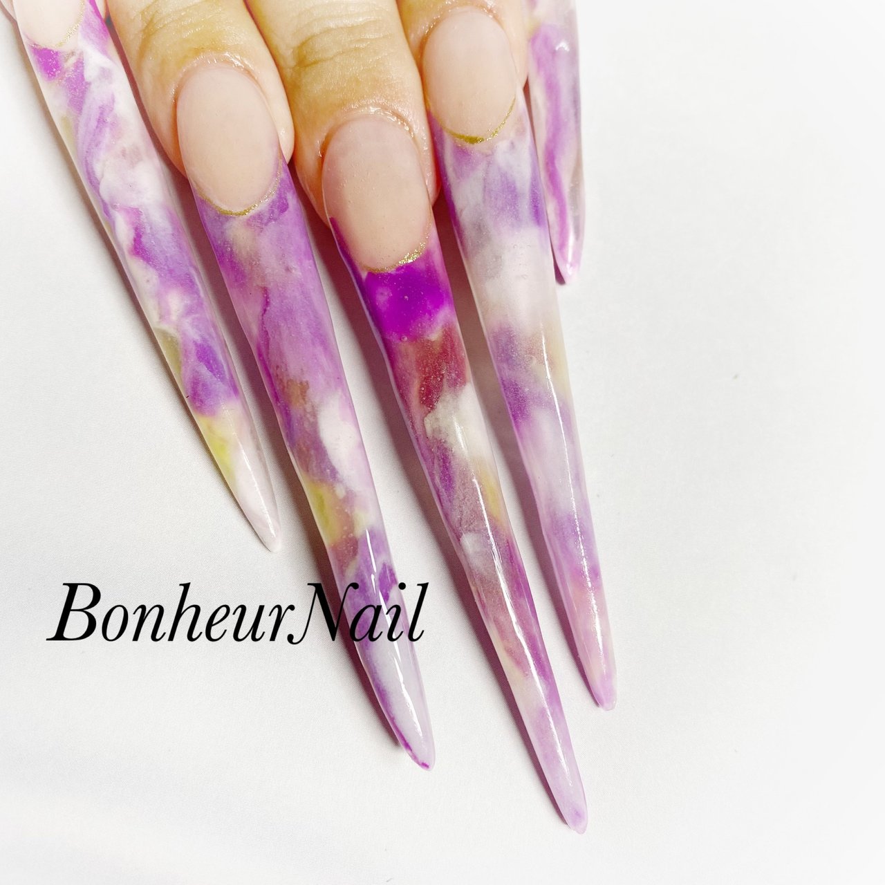 ハンド マーブル スーパーロング スカルプチュア お客様 Bonheurnailのネイルデザイン No ネイルブック