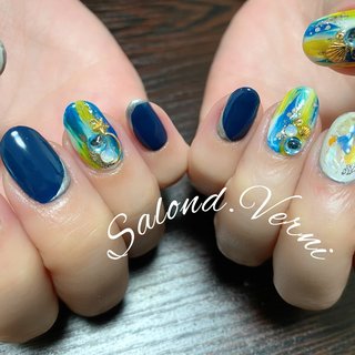 縦マーブルのネイルデザイン ネイルブック