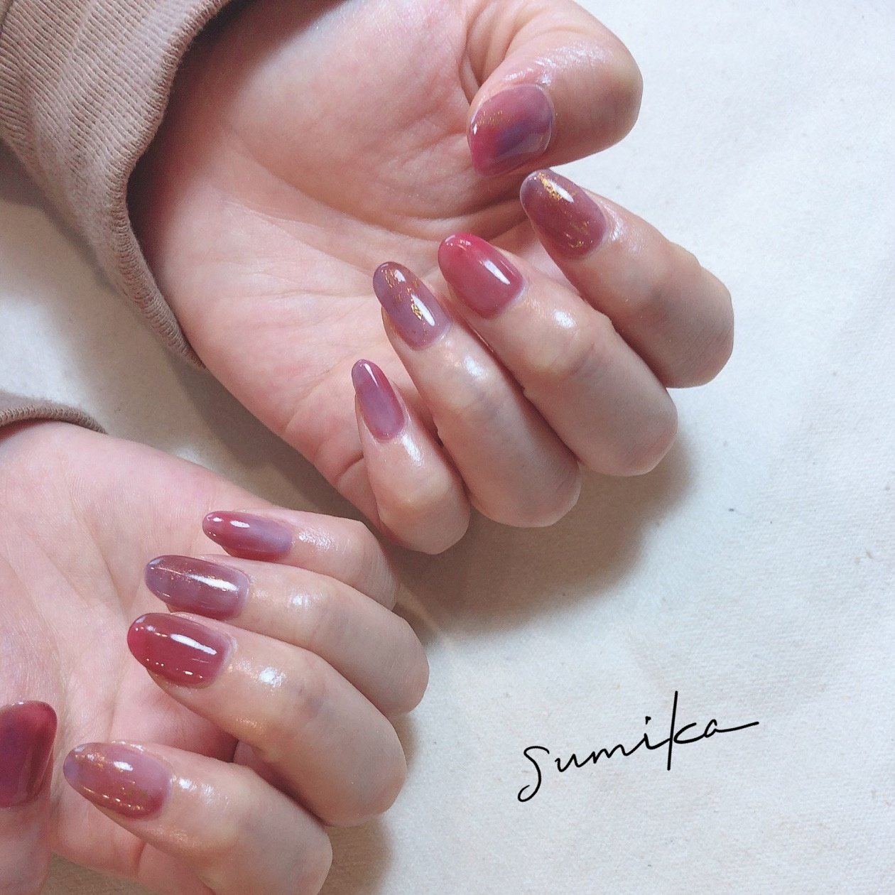 オールシーズン ハンド シンプル ニュアンス ロング Nail Salon Sumikaのネイルデザイン No 5421738 ネイルブック