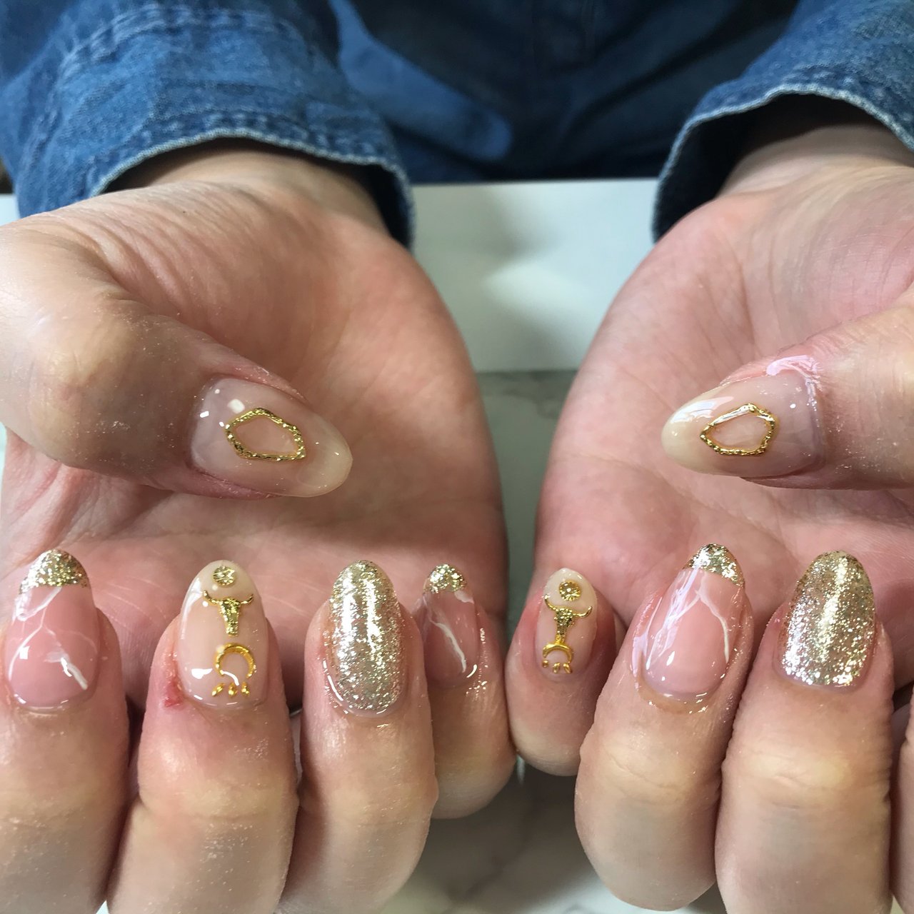 春 夏 フレンチ ラメ エスニック Nail Room Amery のネイルデザイン No ネイルブック