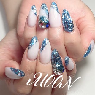 ブルーホロネイルのネイルデザイン ネイルブック