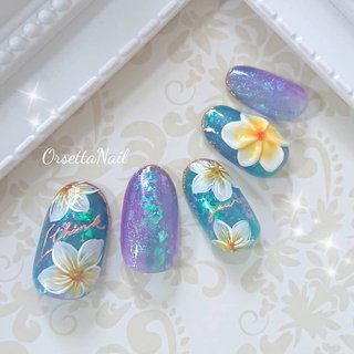 人気順 パープル 紫 プルメリアネイルのネイルデザイン ネイルブック