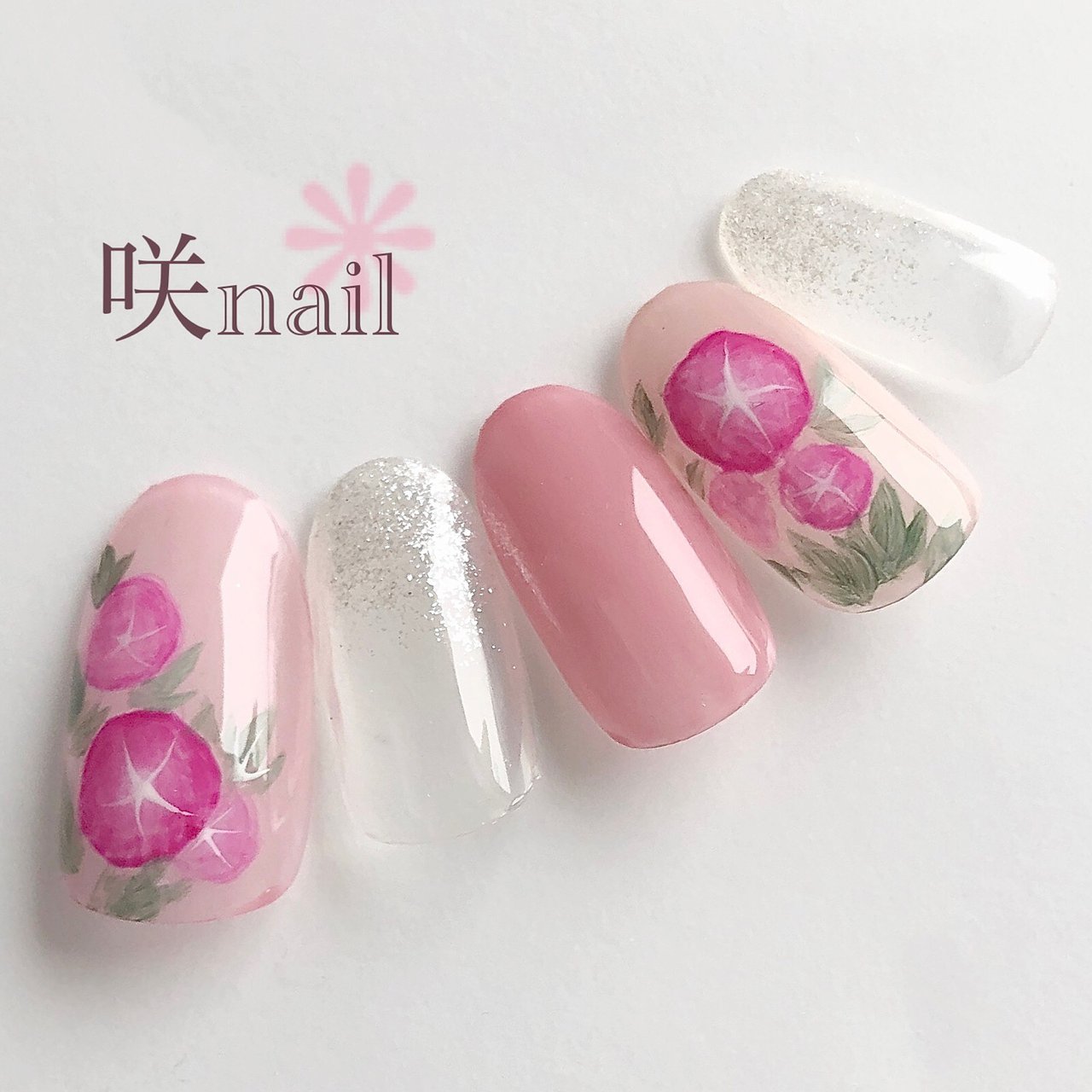 夏 浴衣 オフィス デート ハンド 咲nail サキネイル のネイルデザイン No ネイルブック