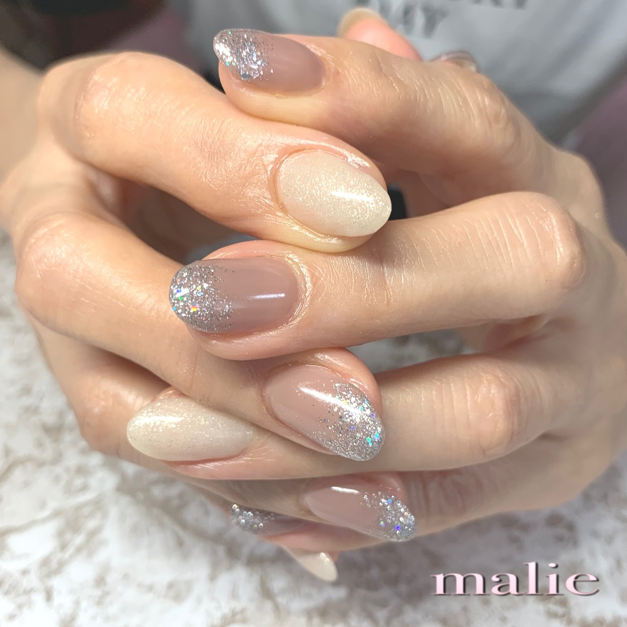 オールシーズン ハンド シンプル ラメ ワンカラー マーリエ Private Nail Salon Malieのネイル デザイン No ネイルブック