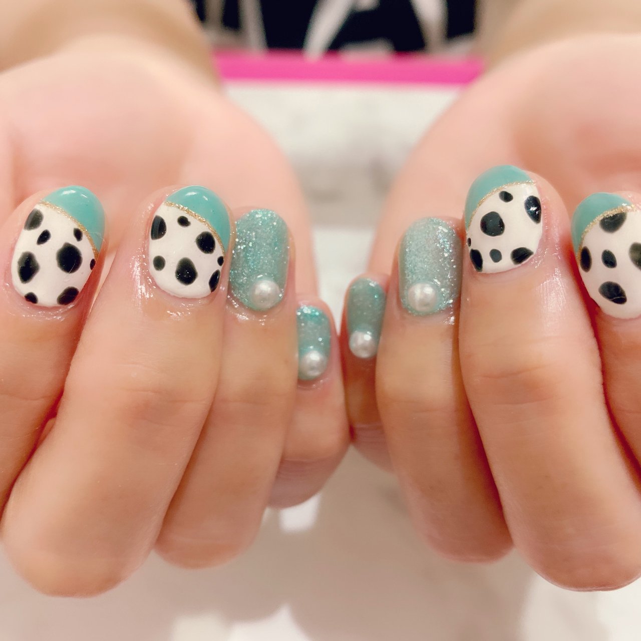 夏 オールシーズン ハンド ラメ アニマル柄 Leciel Nail 豊田市ネイルサロン のネイルデザイン No ネイルブック