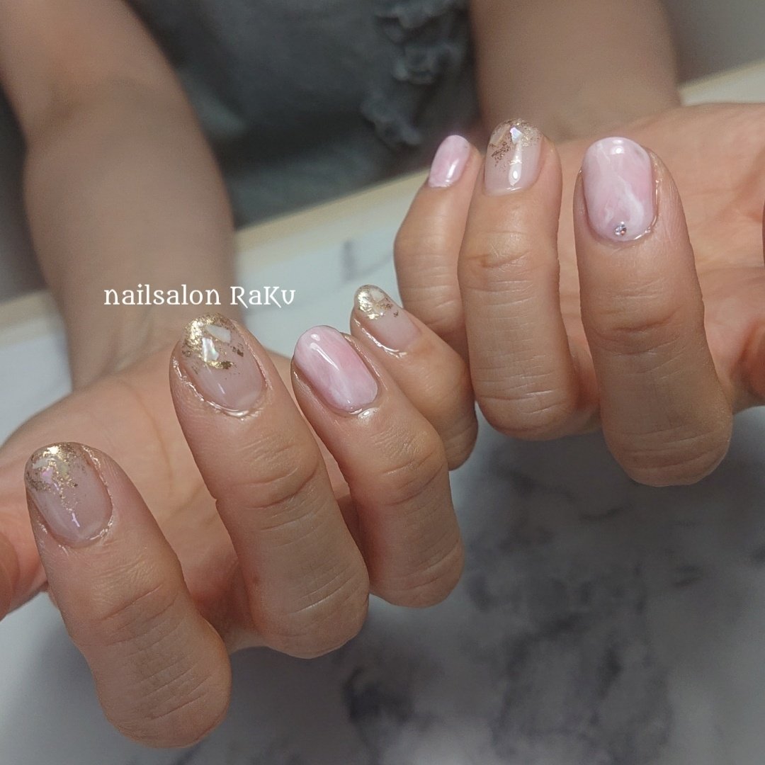 春 夏 ハンド ラメ シェル Nailsalon Raku ネイルサロン ラク 西国分寺のネイルデザイン No ネイルブック