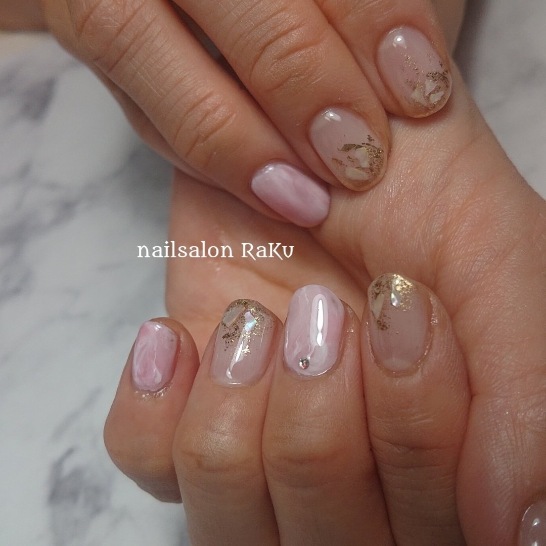 春 夏 ハンド ラメ シェル Nailsalon Raku ネイルサロン ラク 西国分寺のネイルデザイン No ネイルブック